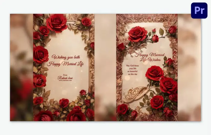 Red Rose Theme Wedding 3D Invitation IG Story